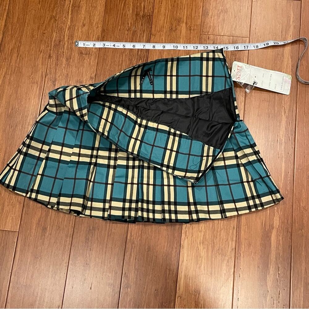 SD II Plaid Mini Skirt Pleated Teal Cream Black Size M Anime Cosplay Clueless - Picture 4 of 13